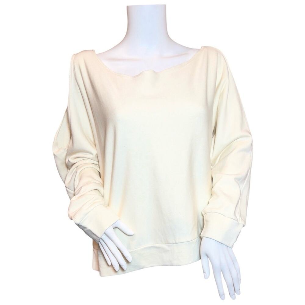 #T40 Lanston One Shoulder Pullover in Cream SZ L $139 - Picture 4 of 12